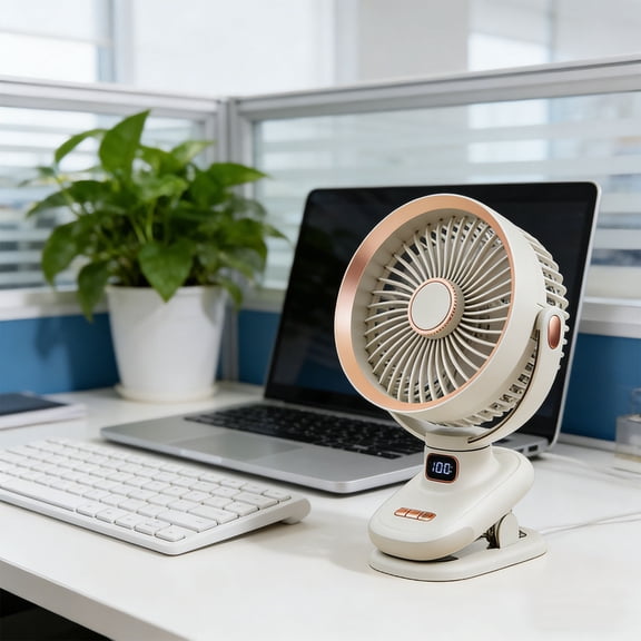 Rechargeable Portable Fan, 10000mAh Air Circulation Fan with LED Light, Wall Mounted Desktop Fan, Quiet USB Fan with 5 Speeds, Oscillating for Home Office Camping