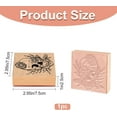 thumbnail image 2 of 1Pc Beechwood Stamps with 1Pc Resin Stamp Sheet Square Scrapbook Accessories Skull Pattern 7.5x7.5x2.3cm, 2 of 6