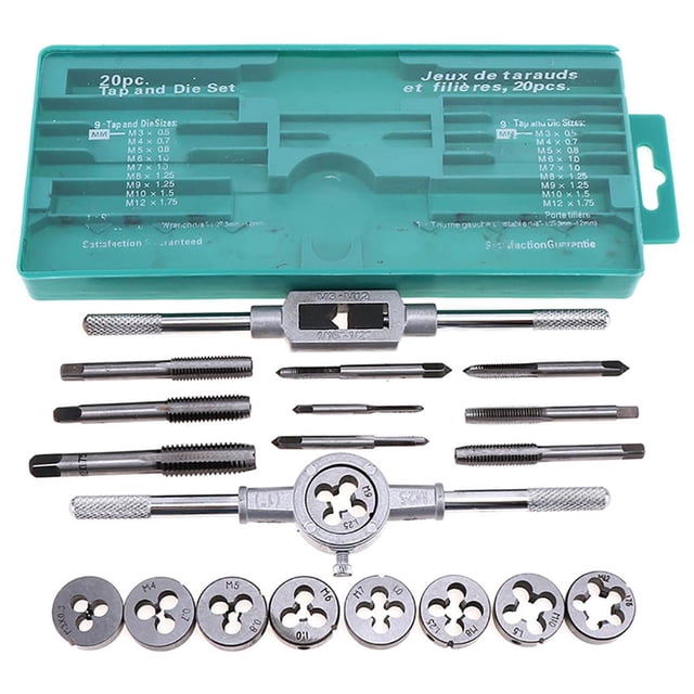 Scienceny Herramientas manuales Juego de troqueles para machos de alta Troqueles para machos de rosca métrica Llave para machos ajustable Juego de Jardín y Patio Scienceny TO002142-00