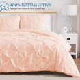 thumbnail image 3 of 600 Thread Count Egyptian Cotton 3-Piece Pinch Pleated Duvet Cover Set with Zipper Closure - Wyoming King Size ( 100" x 114" ) Inches, (Peach), 3 of 5