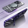 thumbnail image 4 of Decase Plating Clear Case Compatible with Mag Safe Accessories for iPhone 13 Pro, Shockproof Kickstand Ring Holder Stand Case Luxury Magnetic for Car Mount Holder Slim Hard Back Case, darkpurple, 4 of 8