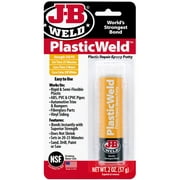 J-B Weld 8237 PlasticWeld Plastic Repair Epoxy Putty Stick, 2 Oz, Each