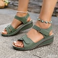 thumbnail image 3 of Slide Sandals for Women Casual Spring And Summer Breathable Toe Open Toe One-Line Buckle Wedge Heel Sandals, Green-36, 3 of 9