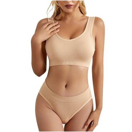 

Idoravan Women Sets Clothing Clearance Womens Slim Fit Fitness Summe Sexy Camis Bra Top Solid Color Cover Sports Bra