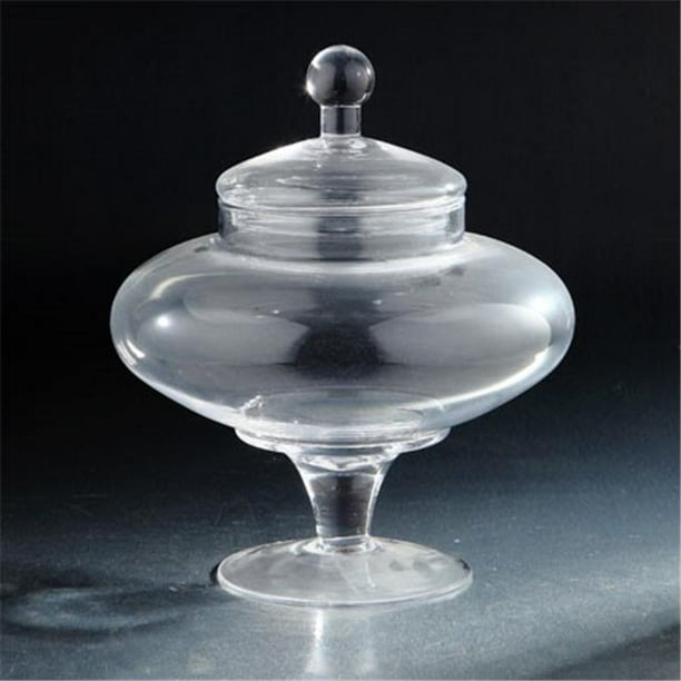 Diamond Star 63018 13 x 11.5 in. Apothecary Glass Jar with Lid, Clear