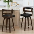 thumbnail image 4 of Dycanpo 26" Counter Height Bar Stools Set of 2, Swivel Counter Stools with Back for Kitchen Island, Black, 4 of 10