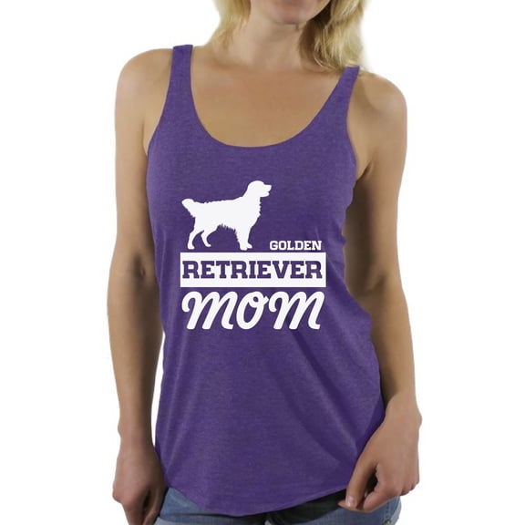 Women's Golden Retriever Mom Graphic Racerback Tank Tops Dog Lover