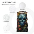 thumbnail image 3 of Pofeuu Butterfly Flower Skull A Print Basketball Jersey, Shirts for Men Youth Basketball Jersey Crew Neck-4X-Large, 3 of 6