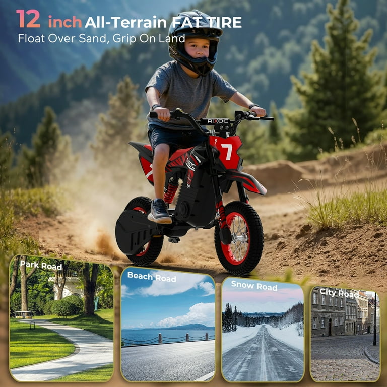 RIXOC DK-12 Electric Dirt Bike,3 Speed Modes up to 15.5 mph, 36V