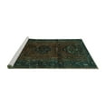 thumbnail image 2 of Ahgly Company Machine Washable Indoor Square Persian Turquoise Blue Traditional Area Rugs, 3' Square, 2 of 4