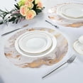 thumbnail image 6 of Coolnut 4PC Place Mats White Golden Marble Round Placemat Heat-Resistant Placemats Dining Table Mat Circle Shape 15.4" for Kitchen/Dinner/Party/Restaurant Home Decor Gifts, 6 of 7