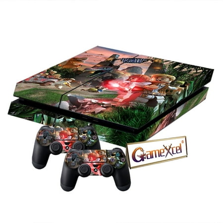 GameXcel Vinyl Decal Protective Skin Cover Sticker for Sony PS4 Console and 2 Dualshock Controllers - Jurassic World