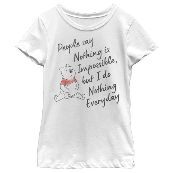 Girl's Winnie the Pooh I Do Nothing Everyday Graphic Tee White X Small