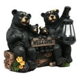 thumbnail image 5 of Ebros Beacon Of Happiness Rustic Black Bear Family Welcome Sign Statue With Solar LED Light Lantern, 5 of 6