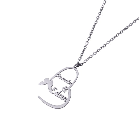 Personalized Custom Name Pendant Love Heart Necklace for Women Jewelry Gift ,Gold ,Silver and Rose Gold
