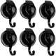 thumbnail image 1 of Rawiri Ganchos para batas de baño, paquete de 6 ganchos con ventosa negros, paquete de 6 ganchos de ducha con ventosa resistentes para ventana, vidrio, cocina, baño, reutilizables, sin perforaciones, 1 of 5