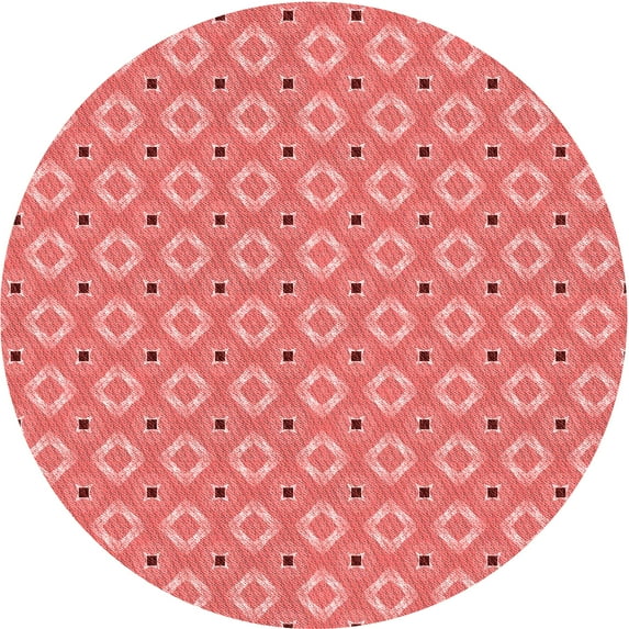 Ahgly Company Indoor Round Patterned Fire Engine Red Area Rugs, 5' Round