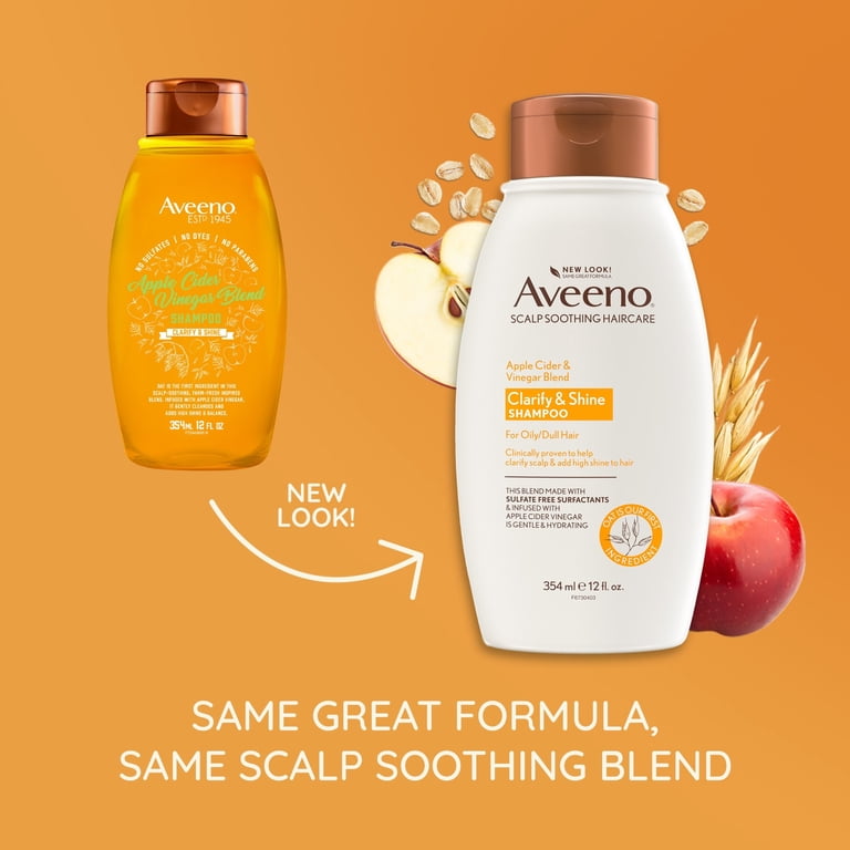 Aveeno Apple Cider Vinegar Blend Shampoo, Clarifying, 12 oz photo 2