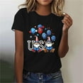 thumbnail image 2 of DDAPJ pyju July 4th Patriotic Tees Shirt for Womens 2025 Summer Short Sleeve Tops Distressed USA Flag Print Casual Loose Tshirt Sales of Today Black XL, 2 of 5
