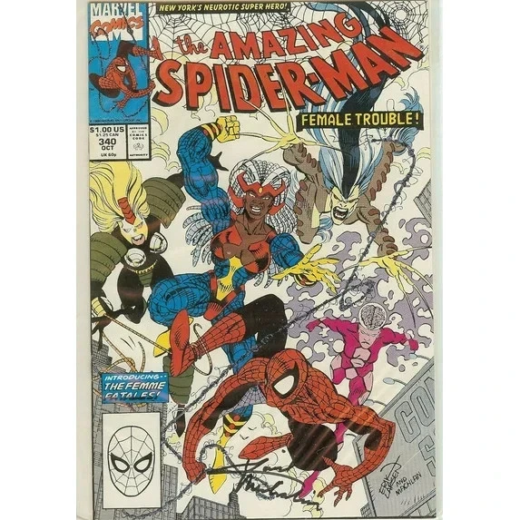Amazing Spider-Man #340 Signed by David Michilinie VERY FINE
