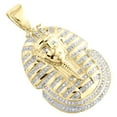 thumbnail image 4 of 10K Yellow Gold Round Diamond Egyptian King Pharaoh Pendant 1.75" Charm 5/8 CT., 4 of 6