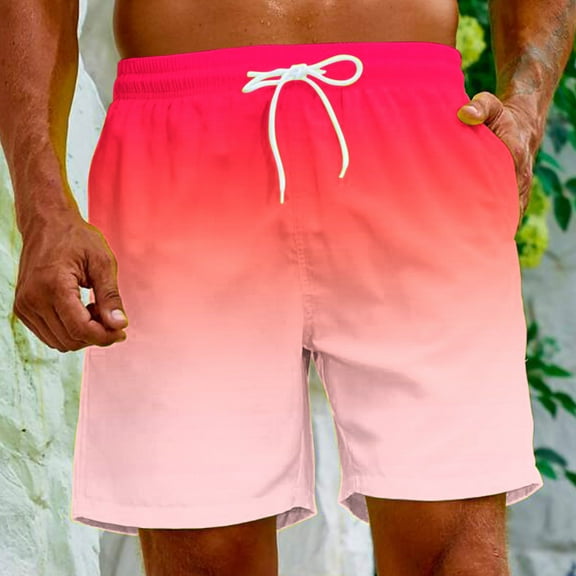 WAENQINLA Big And Tall Mens Swim Trunks Summer Swimming Trunks with Pockets 5 Inch Bathing Suit Comfy Quick Dry Swim Shorts,S-5XL