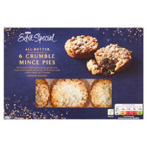 ASDA Extra Special 6 AllButter Crumble Mince Pies (Pack of 3