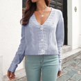 thumbnail image 2 of Vedolay Women's Cardigan Sweater Casual Long Sleeve Pocket Knit Relaxed Open Front Cardigan Light Blue,S, 2 of 5