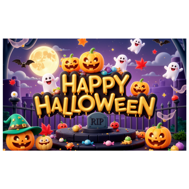 Pumpkin Design Halloween Banner Decorative Ghost Design Fall Theme for Party Decoration Halloween Decor Spooky Event Indoor Celebration