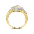thumbnail image 4 of FB Jewels 10kt Yellow Gold Womens Round Diamond Concentric Teardrop Cluster Ring 1/4 Cttw Size 6, 4 of 4