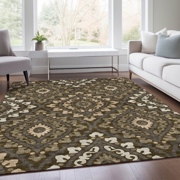 Addison Rugs Chantille Indoor/Outdoor Transitional Diamond Fudge Washable Rectangle Rug, 10' x 14'