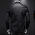 thumbnail image 6 of Levmjia Men's PU Leather Shirt Faux Leather Shirt Jacket Men's Lapel Shirt PU Coated Shirt Long Sleeve Vegan Leather Top Button Down Collar Shirt Sizes M-5XL, 6 of 9