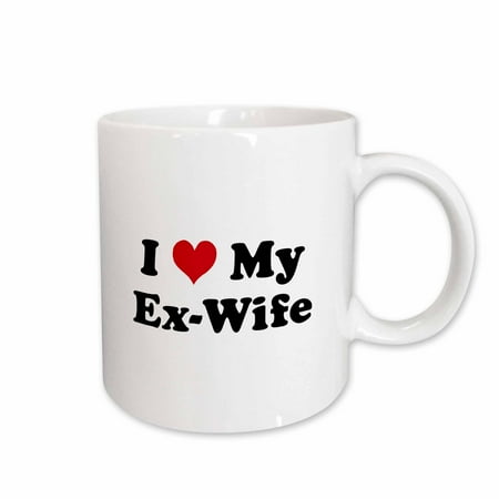 

3dRose I Love My Ex Wife Ceramic Mug 15-ounce