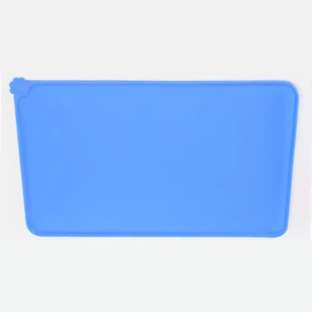 Mantel Individual para mascotas para perros y gatos, tapete para evitar el desbordamiento de alimentos y agua, adecuado para mascotas pequeñas, medianas y grandes(Azul)(55 * 38cm - 365)