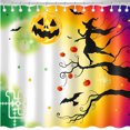 thumbnail image 1 of Vibrant Halloween Shower Curtain with Witch and Spooky Design Perfect for Festive Decor, 1 of 5