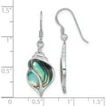 thumbnail image 4 of Sterling Silver Rhodium-Plated Polished Abalone Dangle Shell Earrings (Width 12.5) (Length 36.6) - Jbsp, 4 of 5