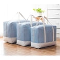 thumbnail image 6 of LNGOOR Washable Finishing Bag, Thick Cotton Linen Quilt Storage Bag Quilt Bag, Medium, Blue Stripes 1PCS, 6 of 7