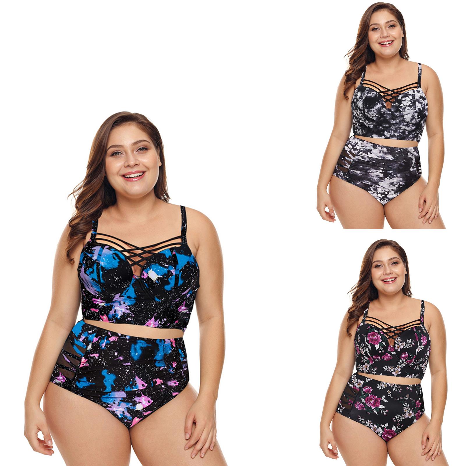 OIENS Tankini Swimsuits for Women Two Piece Bathing Suits Tummy Control Swimsuits Bathing Suit Plus Size Swimsuits Swimming Suit - image 4 of 5