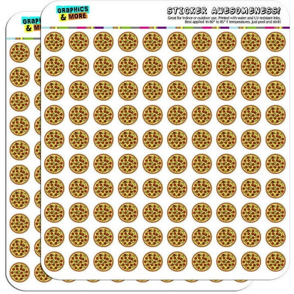 Pizza 200 1/2" (0.5") Planner Calendar Scrapbooking Crafting Stickers