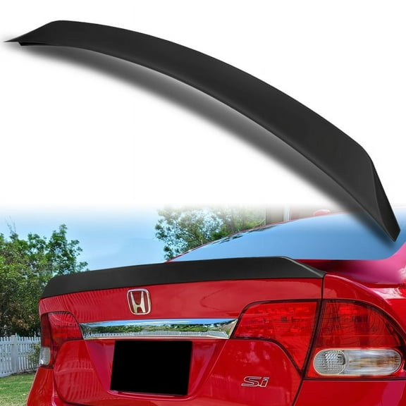 W-Power For 2006-2011 Honda Civic Sedan Primer Black Rear Trunk Lid Spoiler Wing AR-Style