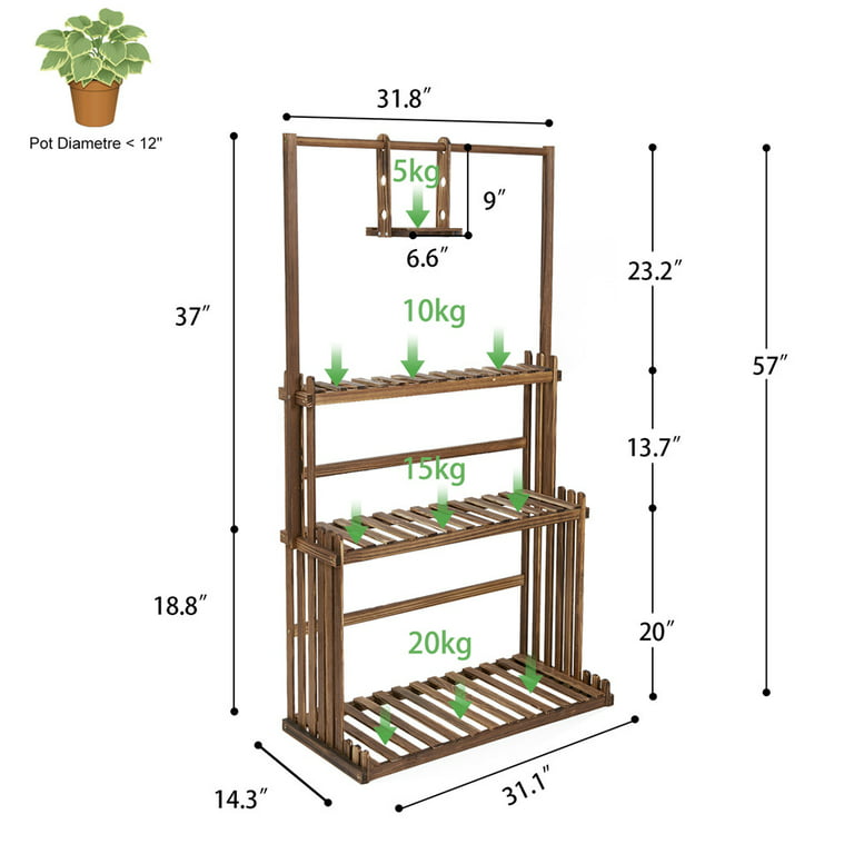 Wilson & Fisher Thermometer Plant Stand with Hooks