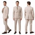 thumbnail image 2 of Beauty-Emily Men's Classic Double-Breasted Suit Set – Slim Fit Two-Piece Blazer & Pants with Gold Button Detail, Formal Business Suit for Office, Wedding & Events, 2 of 8