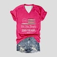 thumbnail image 2 of CUSTG Women T-Shirts Anniversary Commemorative T Shirt Tee Classic Print V Neck 1776-2026 Celebrate America's 250th Anniversary Leisure Tops, 2 of 4