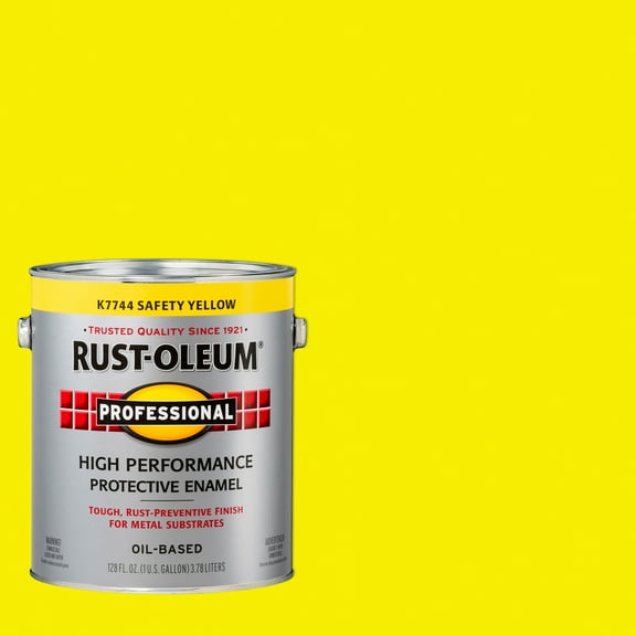 2 Pack, Safety Yellow (400 Voc), Rust-Oleum Professional High Performance Gloss Protective Enamel Paint- Gallon