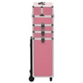 thumbnail image 5 of vidaXL Make-up Trolley Aluminum Cosmetic Beauty Case Suitcase Pink/Silver, 5 of 15