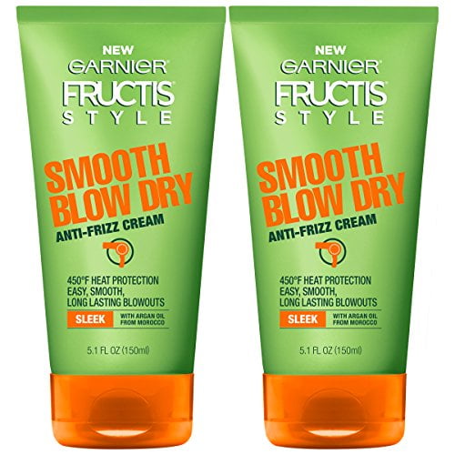 Garnier Hair Care Fructis Style Smooth Blow Dry Anti-Frizz Cream, 2 Count