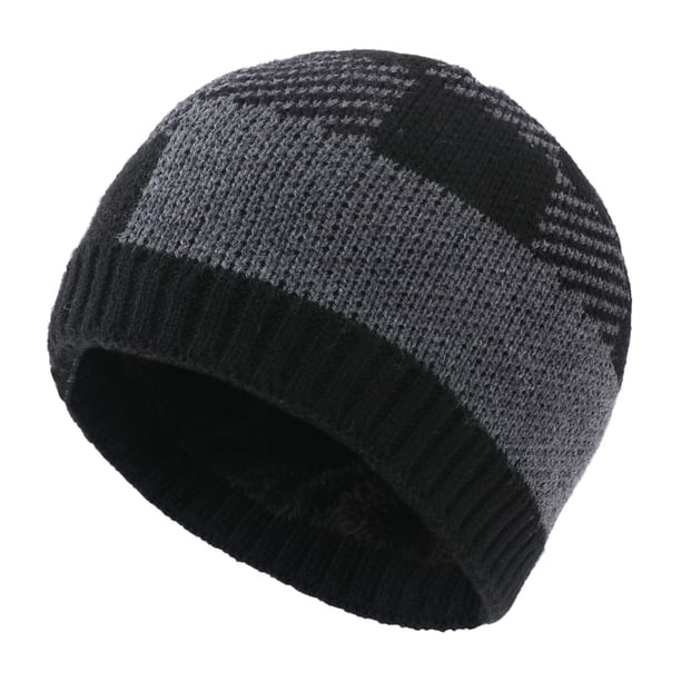 Gorros de invierno cálidos con forro polar para hombre y mujer, unisex, con puños
