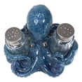 thumbnail image 5 of Onyx Blue Nautical Marine Cephalopod Octopus Salt Pepper Shakers Holder Set, 5 of 9