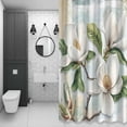 thumbnail image 4 of White Floral Shower Curtain for Bathroom Decor, Magnolia Green Leaf Waterproof Fabric Shower Curtain, 72"x78" Set with 12 Hooks, 4 of 9