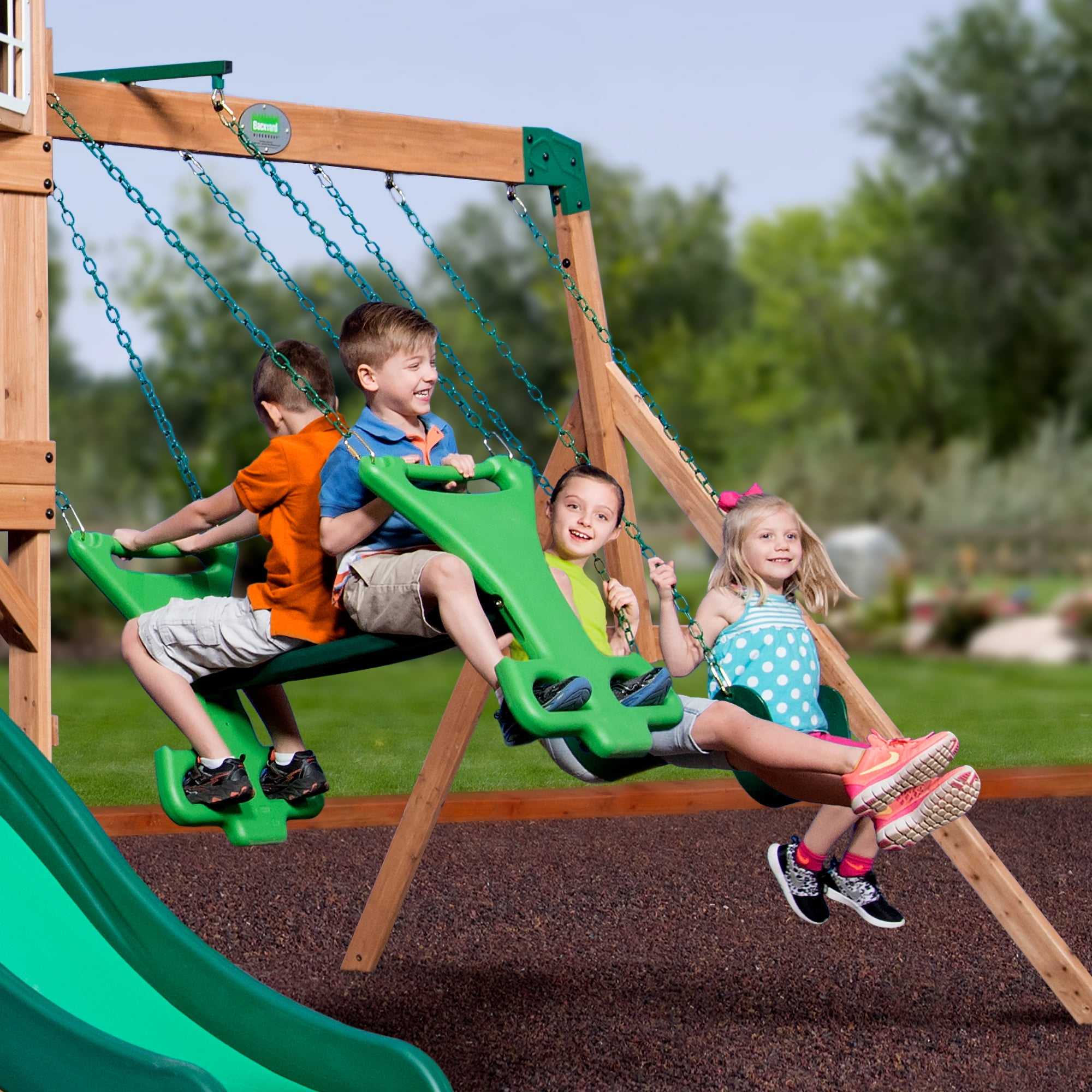 montpelier cedar wooden swing set